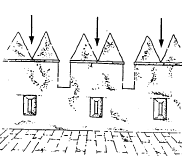 Terminación de la llamada doble albardilla. Fuente: Glosario de arquitectura defensiva medieval. L. de Mora-Figueroa.